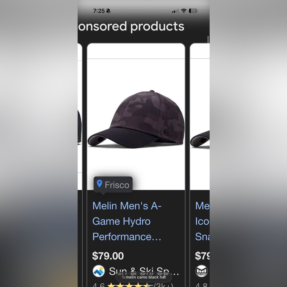 Camouflage Black Melin Hat